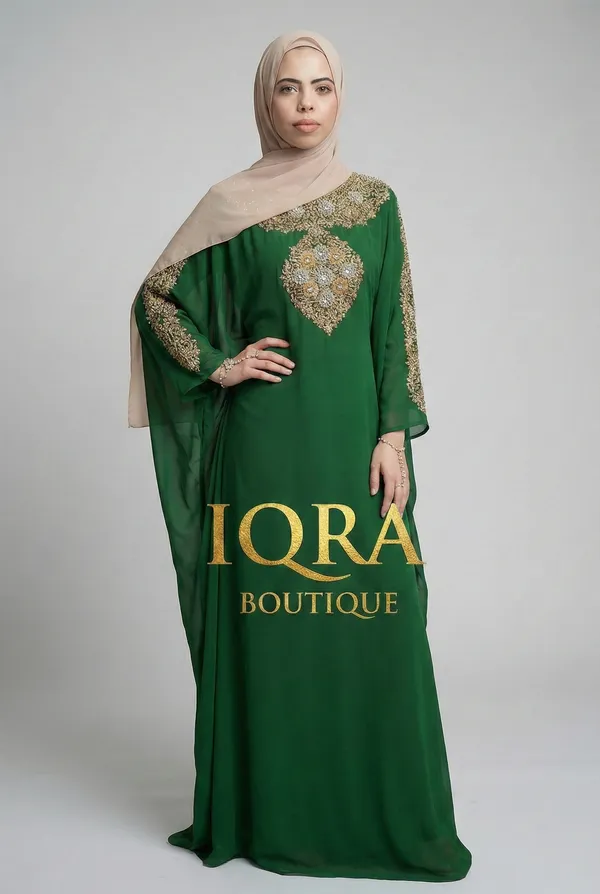Green_Georgette_Kaftan_For_Women