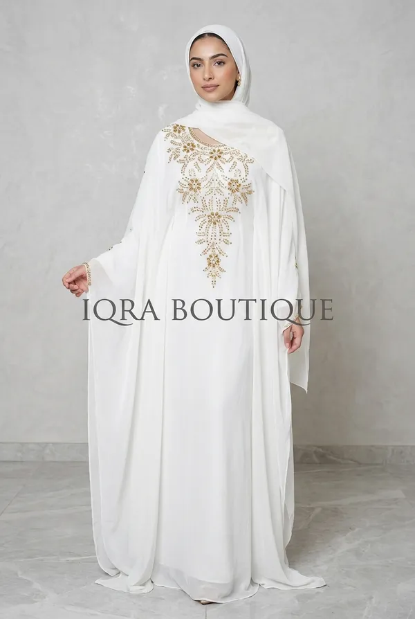 White_Georgette_Zardosi_Gown_For_Women