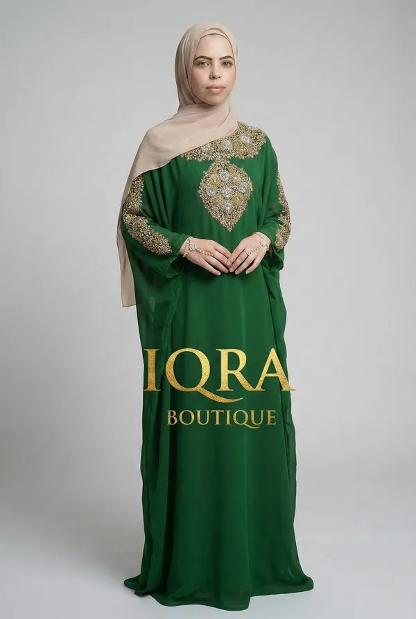Green_Georgette_Kaftan_For_Women