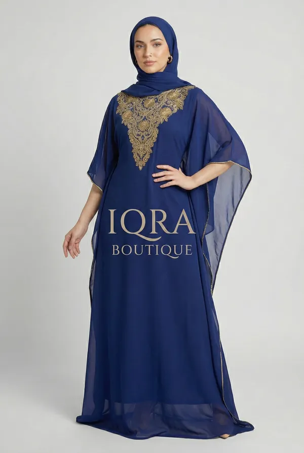Navy_Blue_Georgette_Kaftan_Abaya_For_Women
