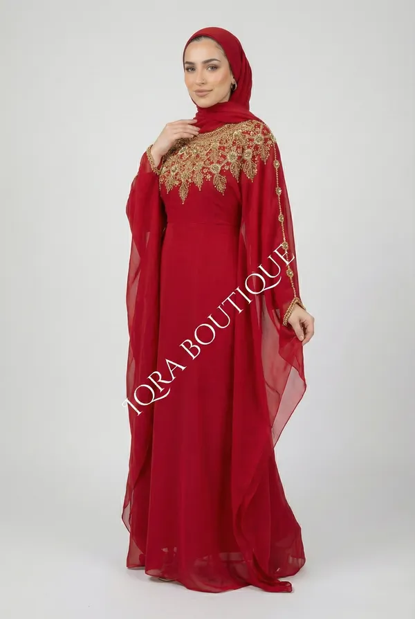 Red_Georgette_Farasha_For_Women