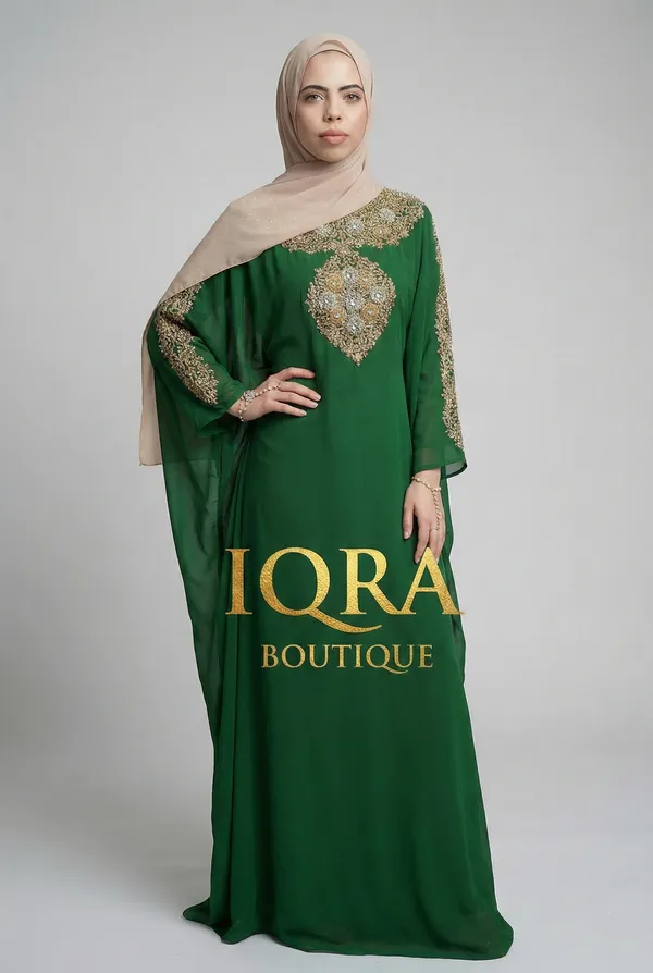 Green_Georgette_Kaftan_For_Women