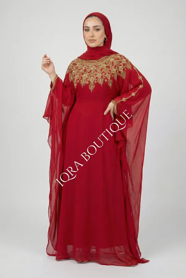 Red_Georgette_Farasha_For_Women
