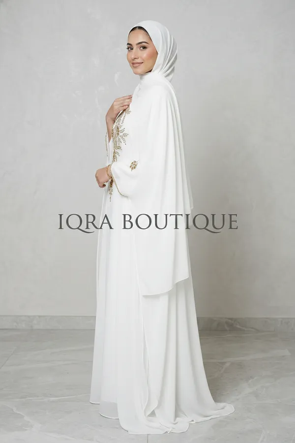 White_Georgette_Zardosi_Gown_For_Women