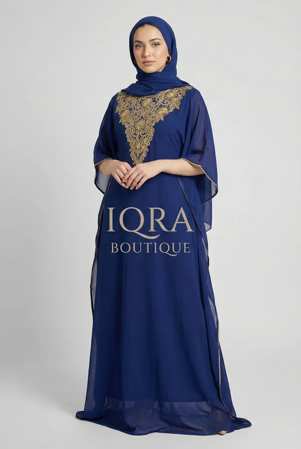 Navy_Blue_Georgette_Kaftan_Abaya_For_Women