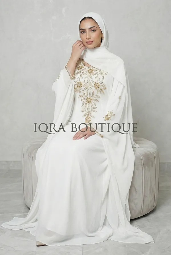White_Georgette_Zardosi_Gown_For_Women