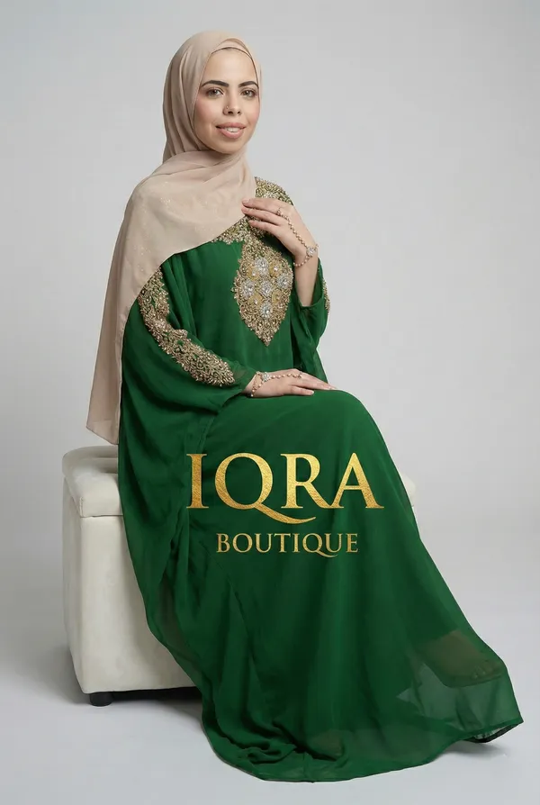 Green_Georgette_Kaftan_For_Women