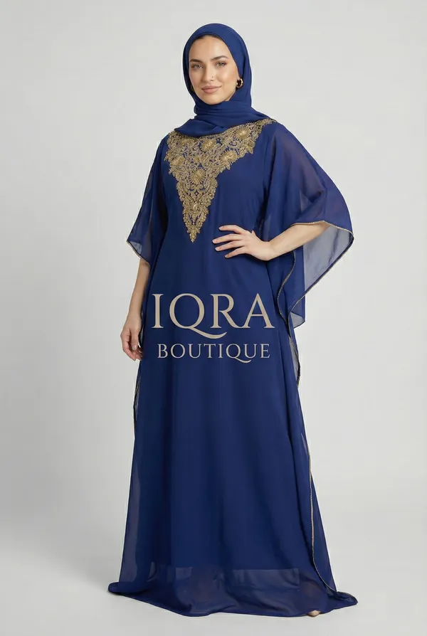 Navy_Blue_Georgette_Kaftan_Abaya_For_Women