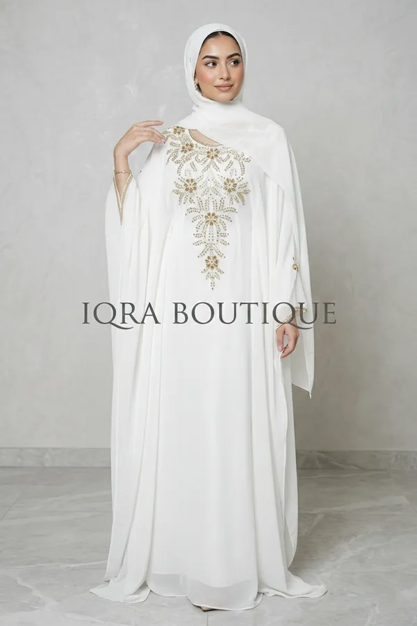 White_Georgette_Zardosi_Gown_For_Women