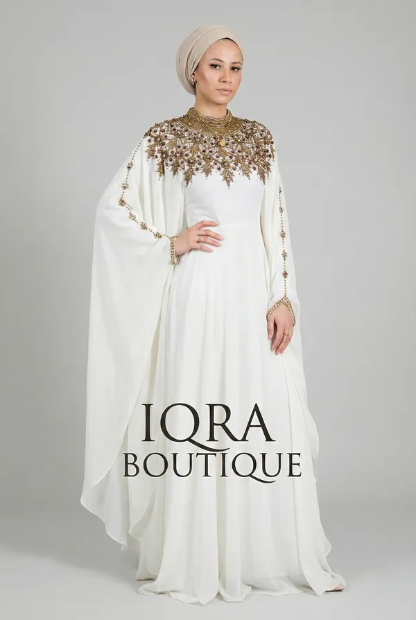 White_Georgette_Cape_Abaya_For_Women