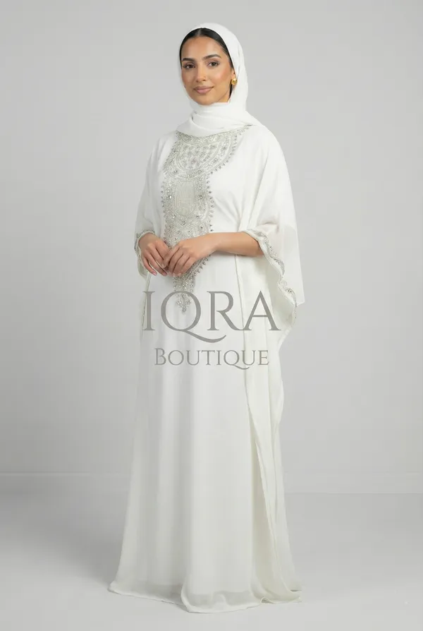 White_Georgette_Chiffon_Kaftan_For_Women