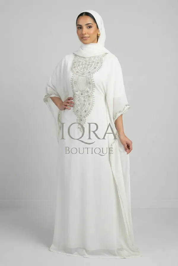 White_Georgette_Chiffon_Kaftan_For_Women
