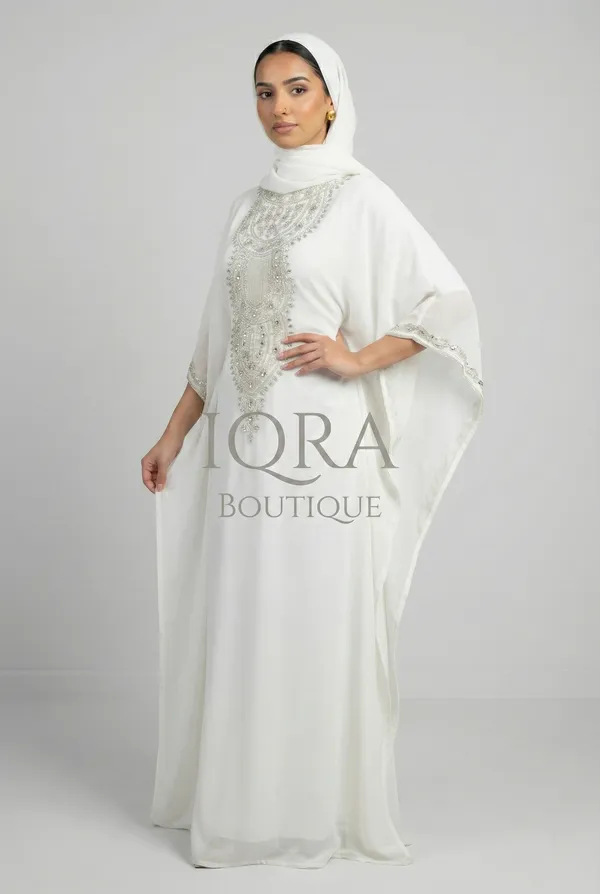 White_Georgette_Chiffon_Kaftan_For_Women