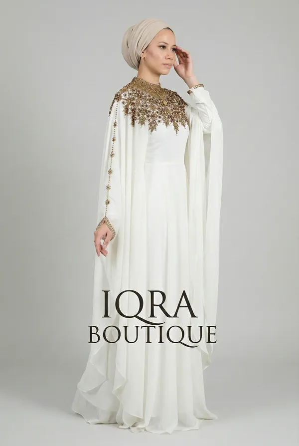 White_Georgette_Cape_Abaya_For_Women