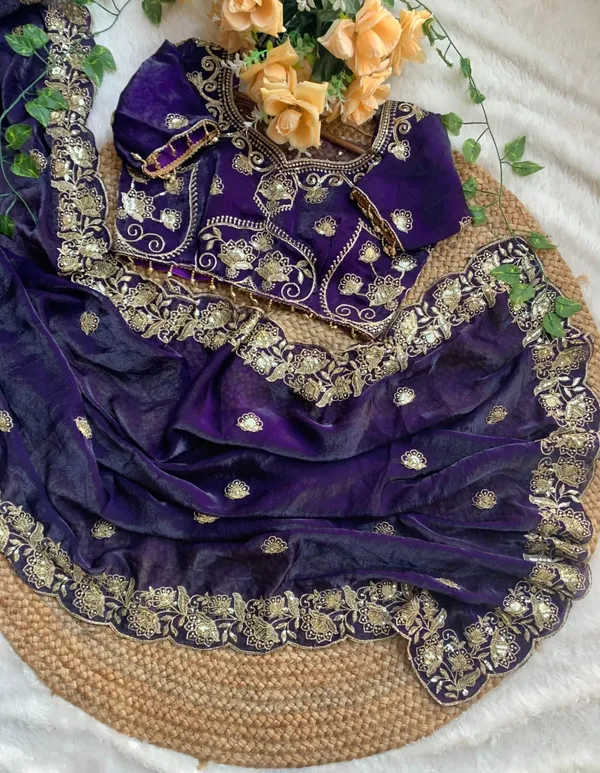 Royal_Purple_Velvet_Saree_with_Heavy_Golden_Zari_Embroidery_Work_and_Matching_Blouse