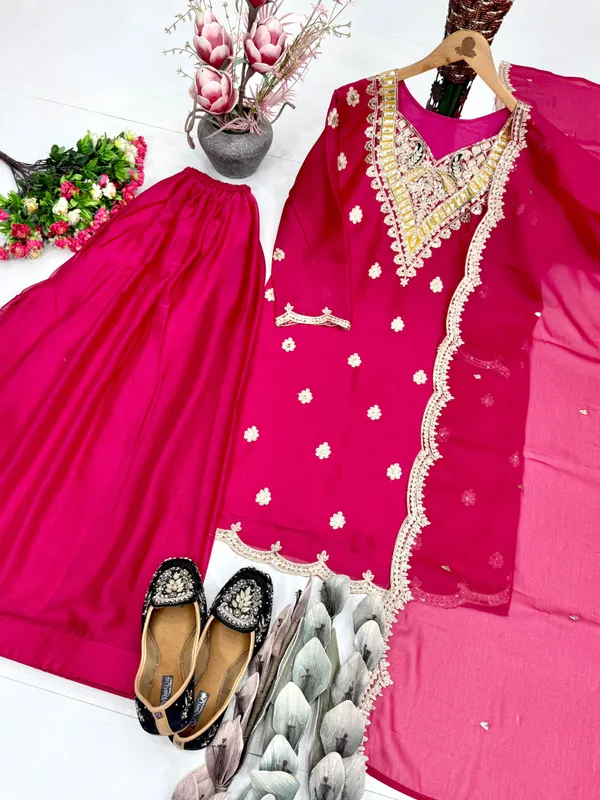 Magenta_Embroidered_Georgette_Sharara_Suit_Set_with_Dupatta