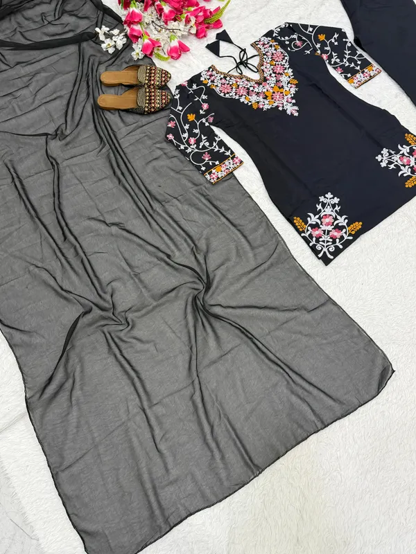 Black_Heavy_Roman_Silk_Embroidered_Designer_Party_Wear_Top_with_Farshi_Salwar_and_Dupatta_-_3_Piece_Set