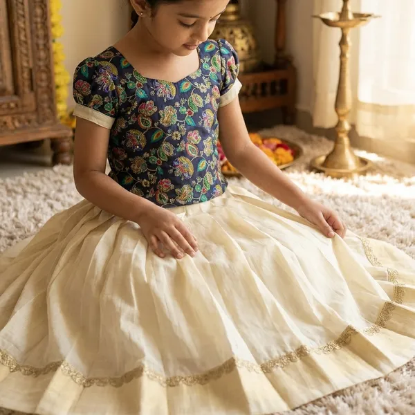 Girls_Floral_Print_Lehenga_Choli_with_Off-White_Skirt
