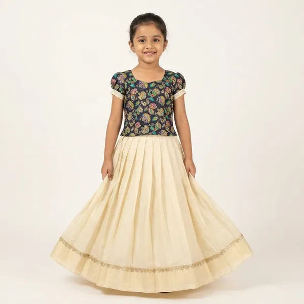 Girls_Floral_Print_Lehenga_Choli_with_Off-White_Skirt
