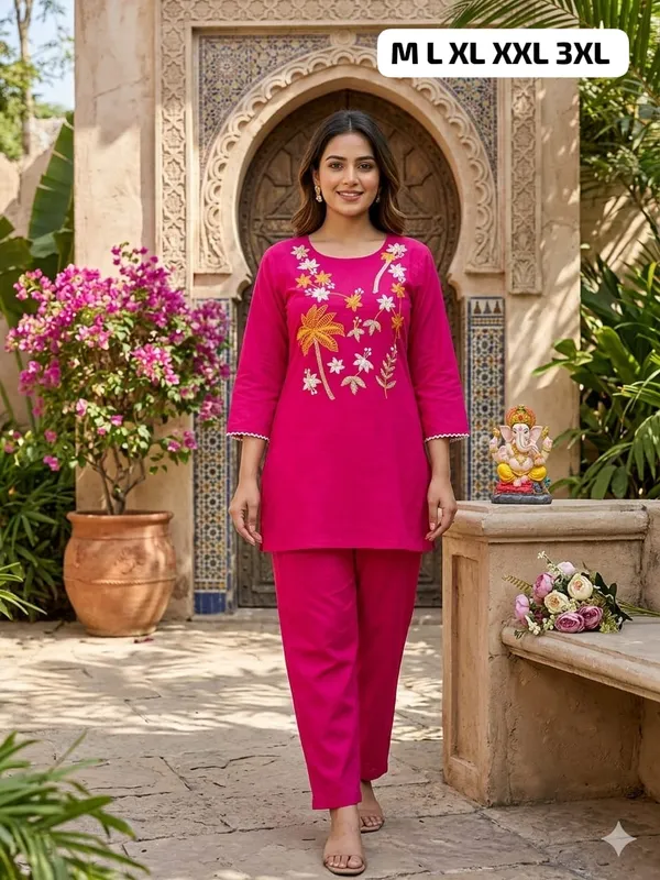 Women's_Embroidered_Pink_Cotton_Kurta_Set