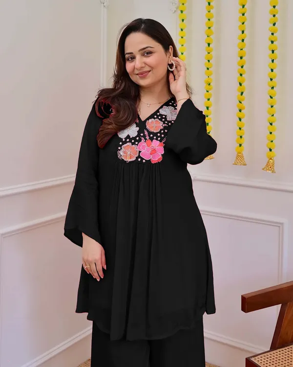 Black_Embroidered_Floral_Kurta_Palazzo_Set