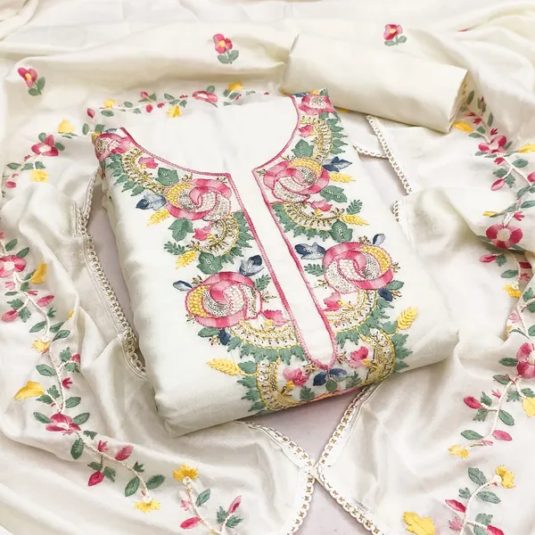 White_Embroidered_Ethnic_Suit_Set_with_Golden_Work_and_Dupatta