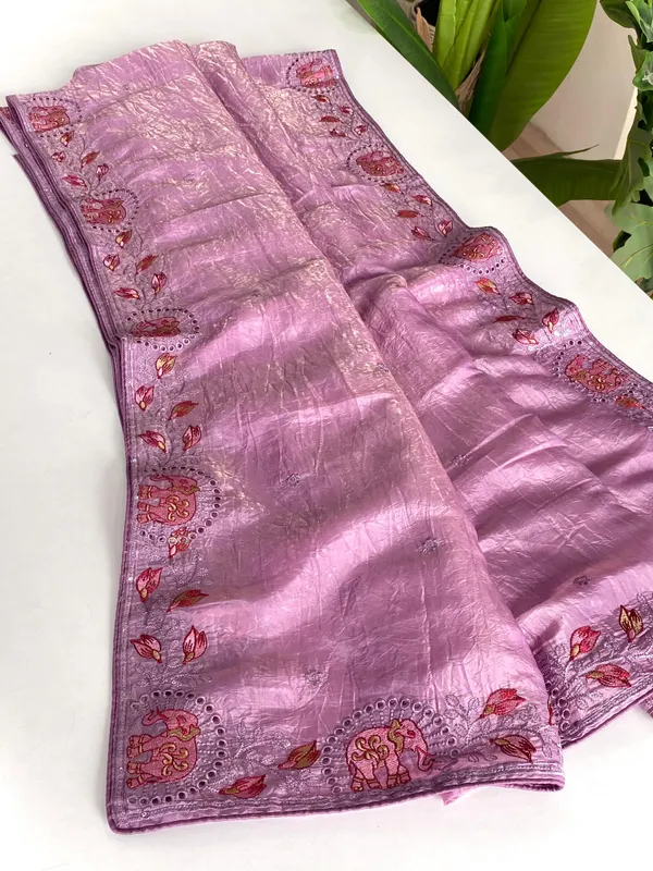 Lavender_Purple_Embroidered_Silk_Saree_with_Elephant_Motifs