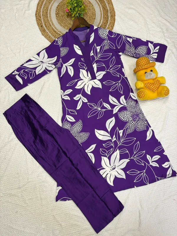 Purple_Floral_Print_Kurta_Set_with_Matching_Pants