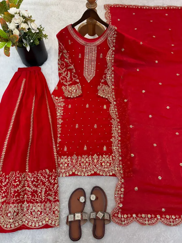 Red_Georgette_Embroidered_Sharara_Suit_Set_with_Dupatta