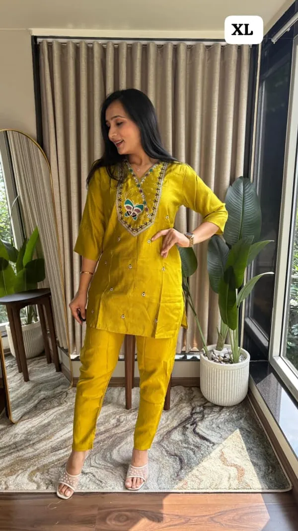 Mustard_Yellow_Embroidered_Satin_Silk_Co-ord_Set_with_Beaded_Neckline