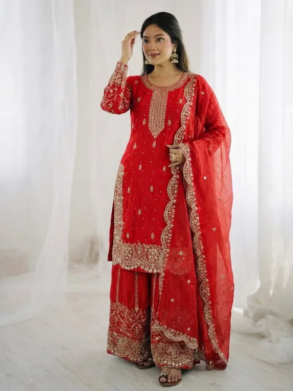 Red_Georgette_Embroidered_Sharara_Suit_Set_with_Dupatta