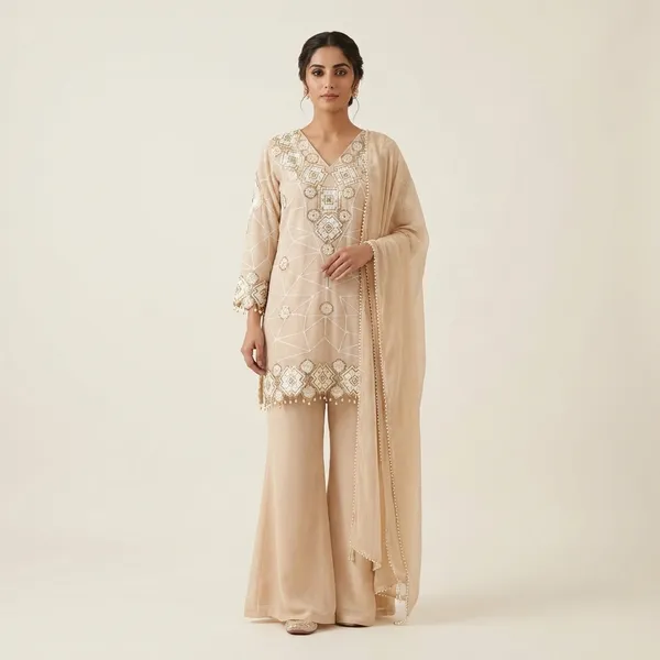 Elegant_Beige_Embroidered_Ethnic_Tunic_with_Dupatta_Set