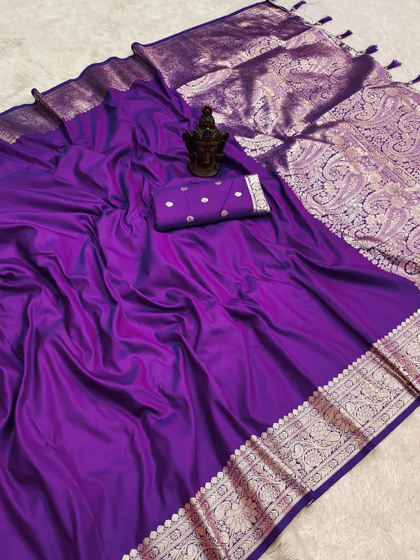 Purple_Banarasi_Silk_Saree_with_Silver_Zari_Work