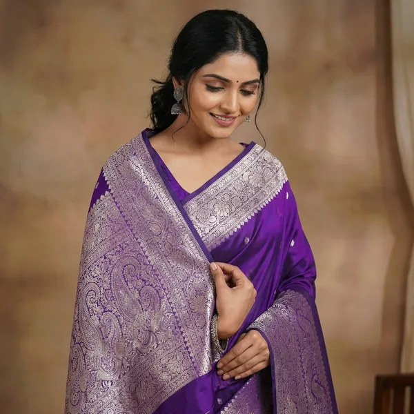 Purple_Banarasi_Silk_Saree_with_Silver_Zari_Work
