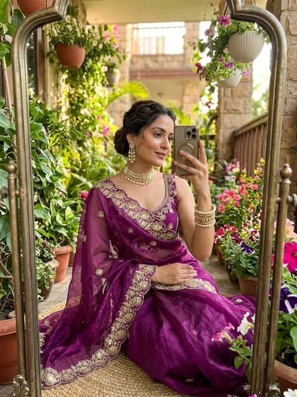 Purple_Embroidered_Velvet_Lehenga_Choli_Set_with_Golden_Zari_Work