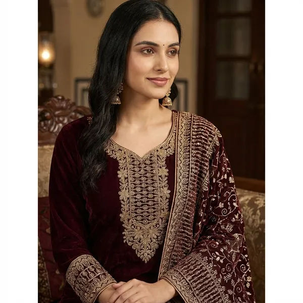 Embroidered_Ethnic_Suit_Set_with_Dupatta_-_Maroon_&_Gold