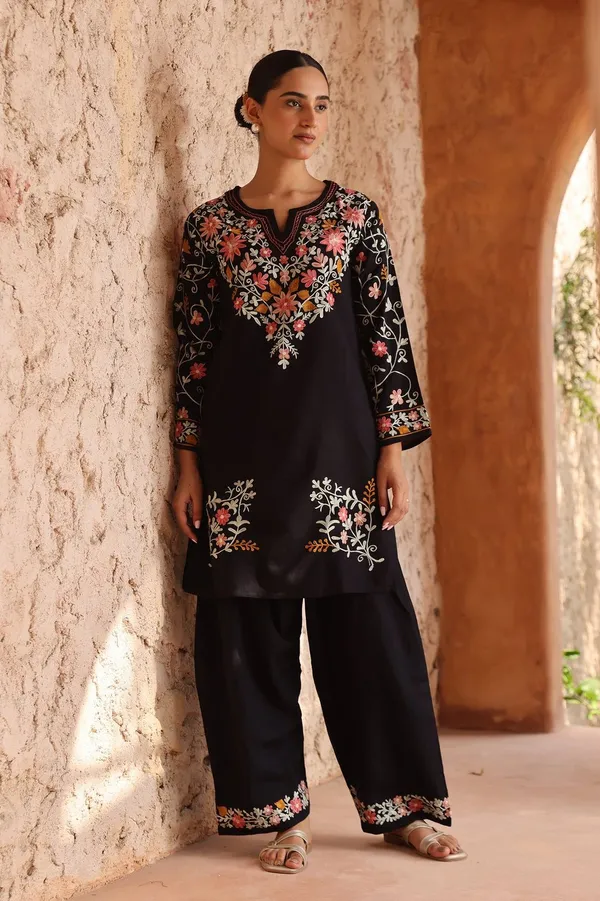 Black_Heavy_Roman_Silk_Embroidered_Designer_Party_Wear_Top_with_Farshi_Salwar_and_Dupatta_-_3_Piece_Set