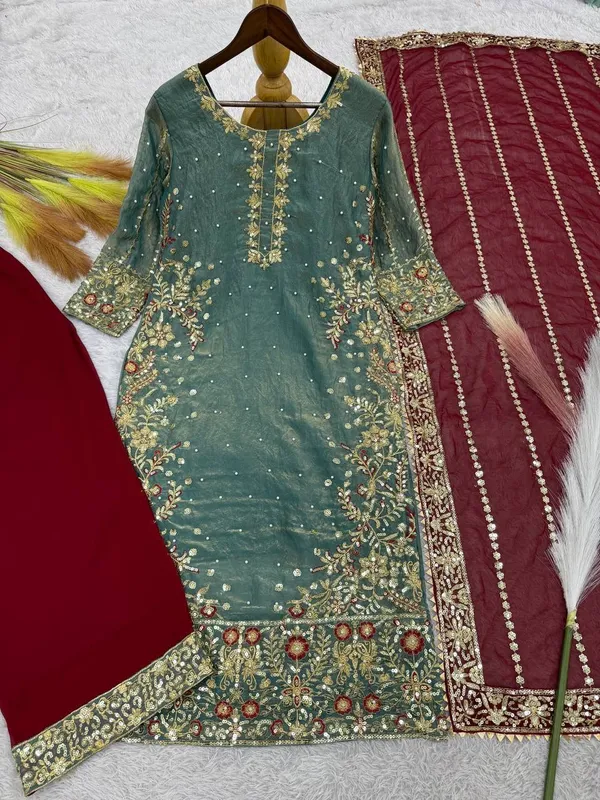 Turquoise_Blue_and_Maroon_Embroidered_Pakistani_Suit_with_Dupatta