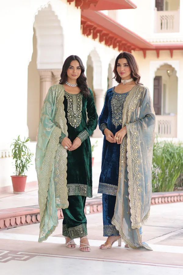 Velvet_Embroidered_Salwar_Suit_Set_with_Sequins_&_Zari_Work_-_3_Piece