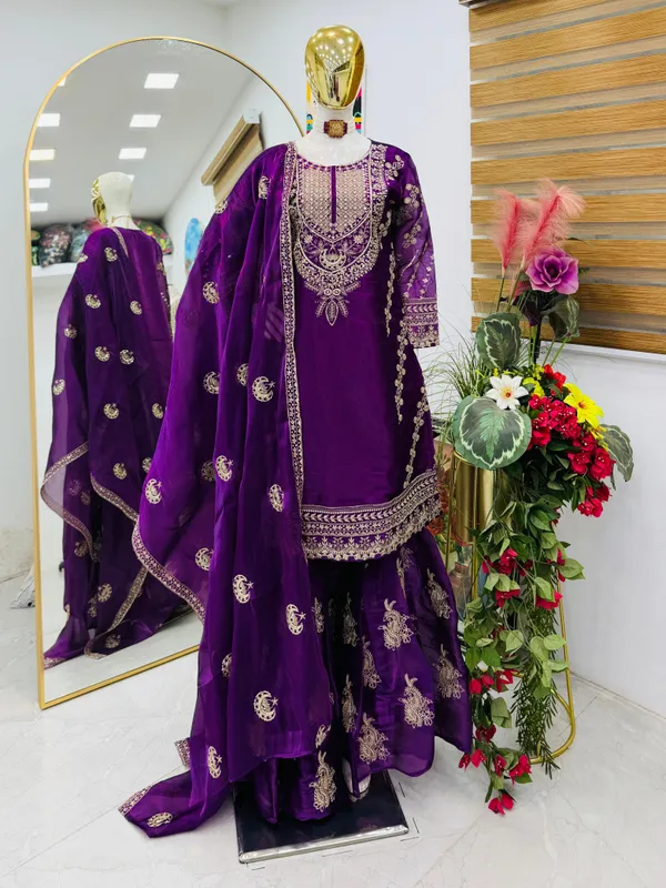 Purple_Embroidered_Velvet_Sharara_Suit_Set_-_Pakistani_Style_Ethnic_Wear
