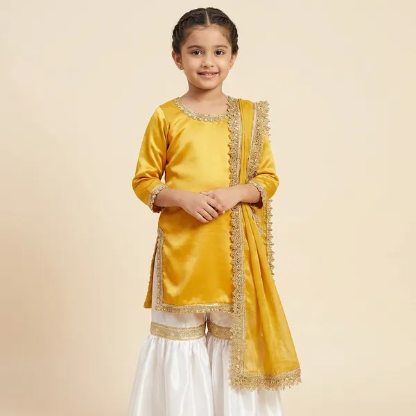 Yellow_Embellished_Kurti_with_White_Sharara_and_Dupatta_Set