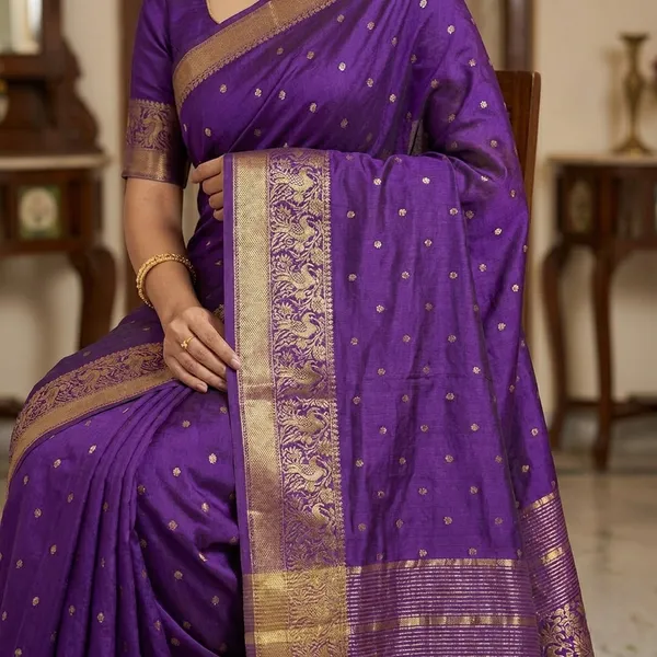 Purple_Banarasi_Silk_Saree_with_Golden_Zari_Work