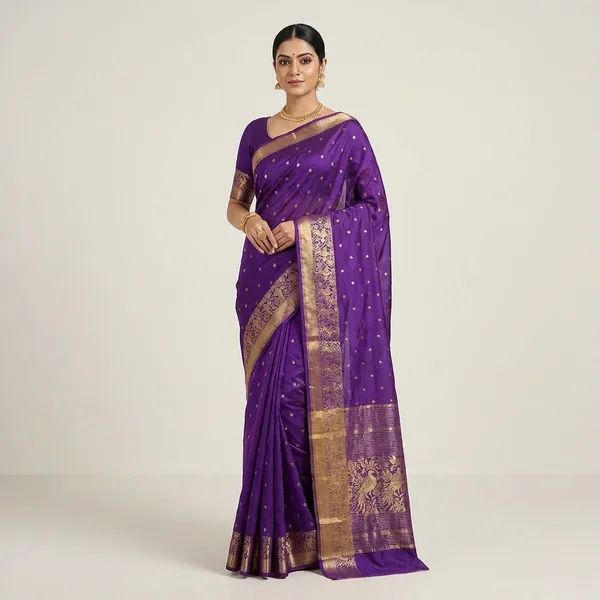 Purple_Banarasi_Silk_Saree_with_Golden_Zari_Work