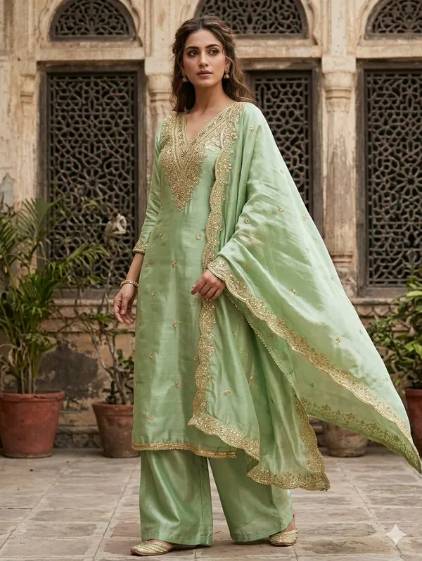 Mint_Green_Embroidered_Salwar_Suit_Set_with_Golden_Embellishments