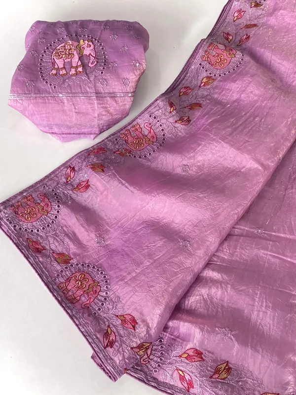 Lavender_Purple_Embroidered_Silk_Saree_with_Elephant_Motifs