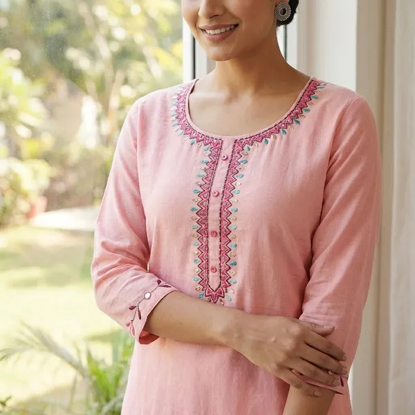 Pink_Embroidered_Cotton_Kurta_Set_for_Women