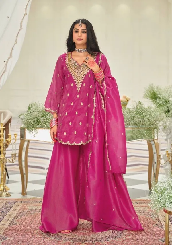 Magenta_Embroidered_Georgette_Sharara_Suit_Set_with_Dupatta