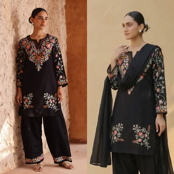 Black_Heavy_Roman_Silk_Embroidered_Designer_Party_Wear_Top_with_Farshi_Salwar_and_Dupatta_-_3_Piece_Set