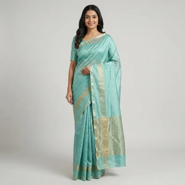 Turquoise_Blue_Silk_Saree_with_Golden_Border_and_Embroidered_Pallu