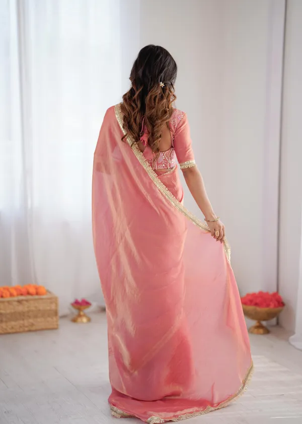 Pink_Embroidered_Saree_with_Golden_Border_and_Designer_Blouse